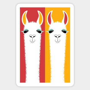 LLAMA PORTRAITS - RED & GOLD Sticker